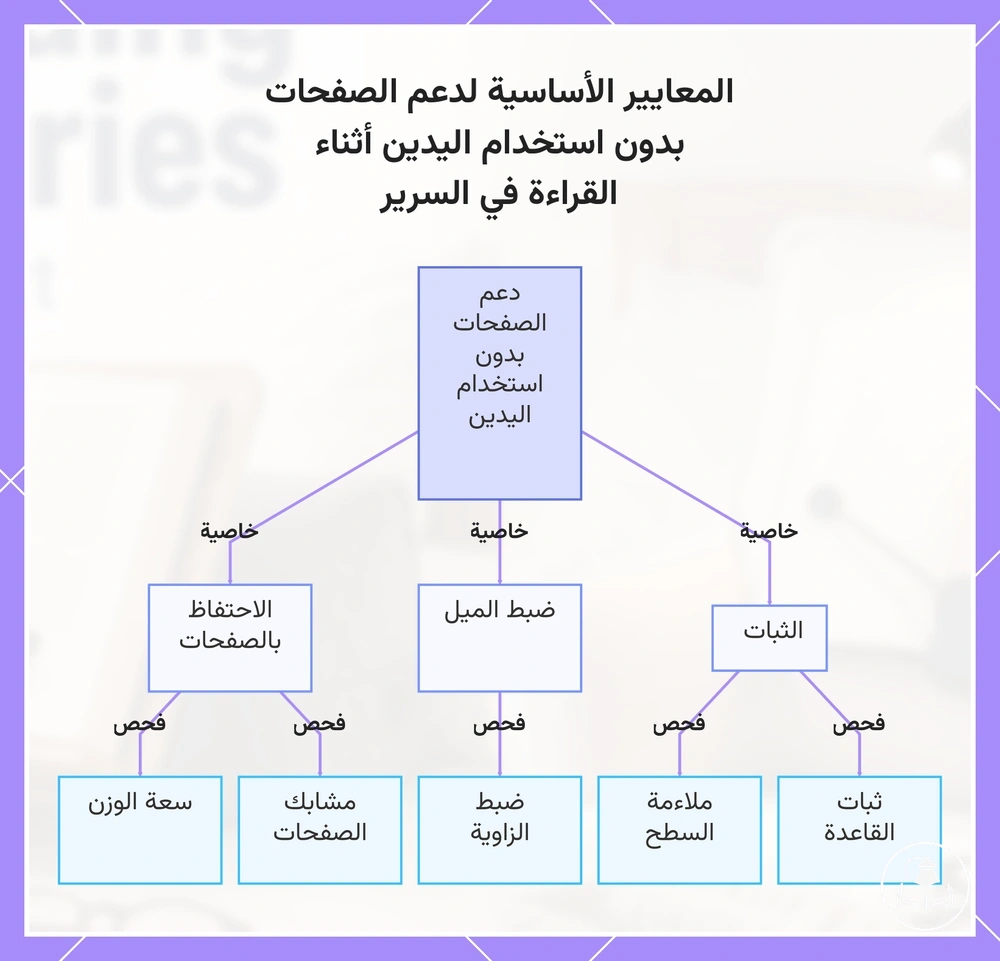 المعايير الأساسية لدعم الصفحات بدون استخدام اليدين أثناء القراءة في السرير