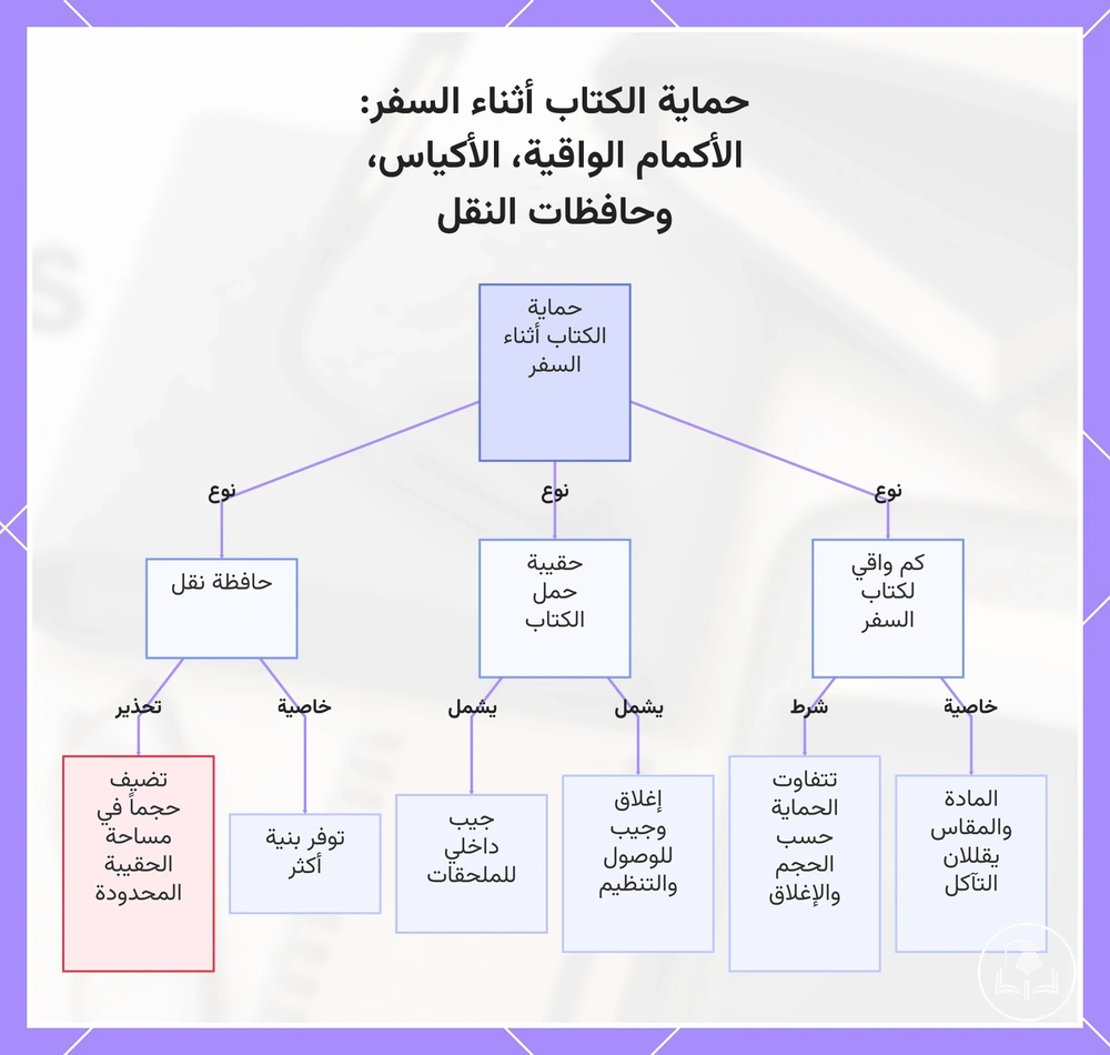 حماية الكتاب أثناء السفر: الأكمام الواقية، الأكياس، وحافظات النقل