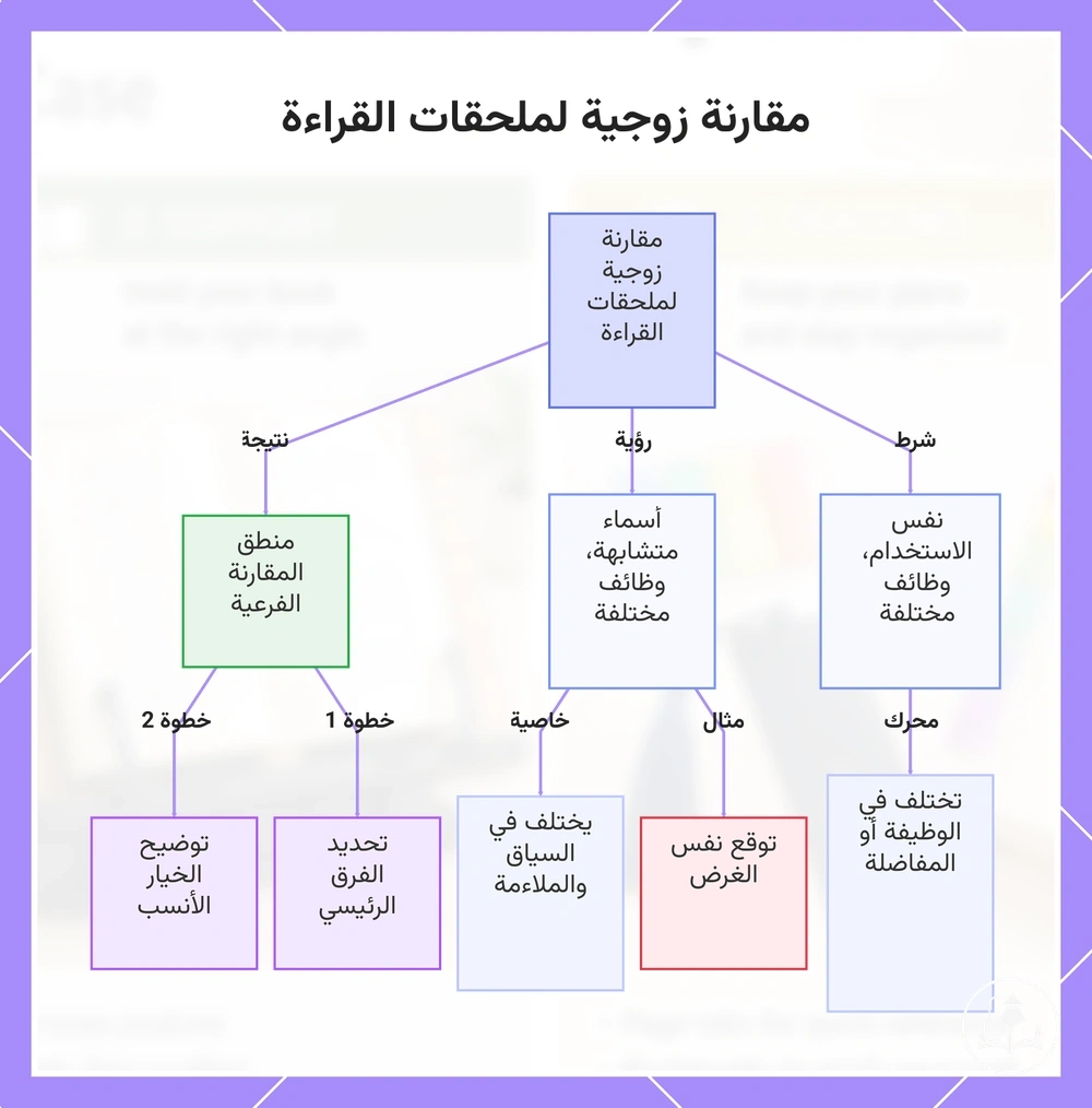 مقارنة زوجية لملحقات القراءة