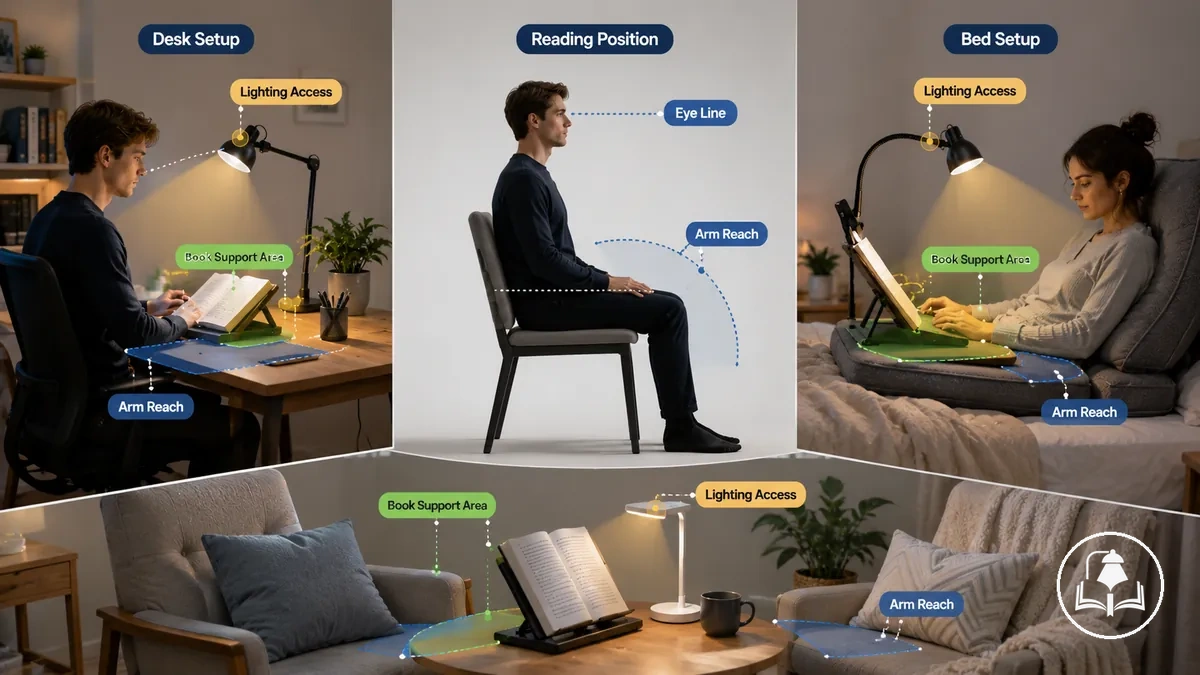 خيارات وضعية القراءة والسطح لوضع إكسسوارات القراءة في المنزل