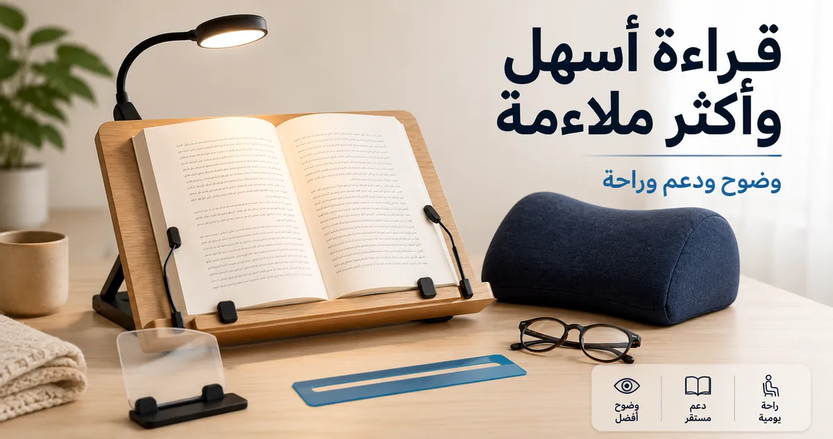إكسسوارات قراءة ميسرة لتحسين وضوح الصفحة ودعم الكتاب والقراءة براحة