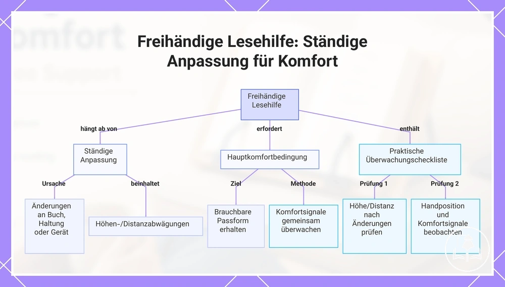 Freihändige Lesehilfe: Ständige Anpassung für Komfort