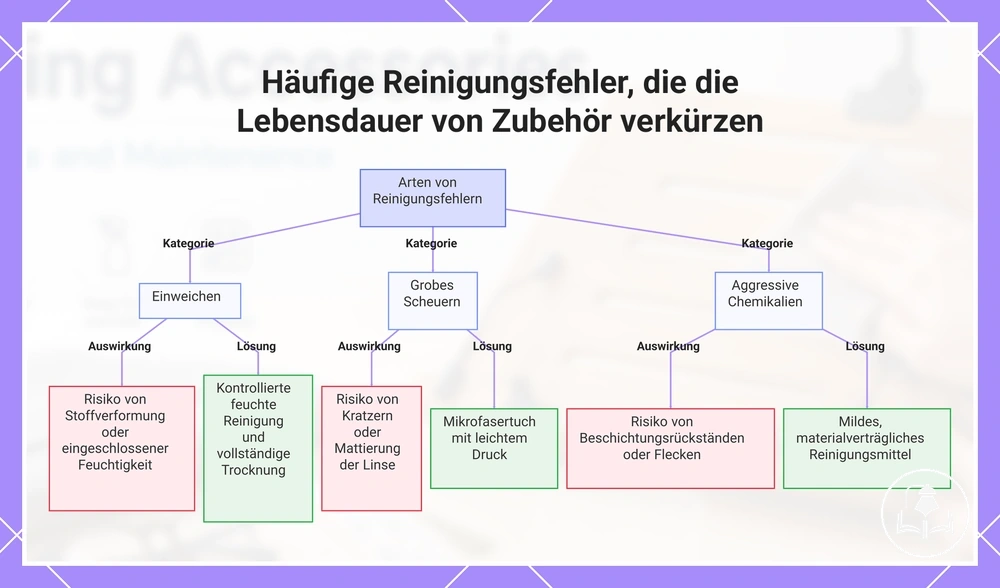 Häufige Reinigungsfehler, die die Lebensdauer von Zubehör verkürzen