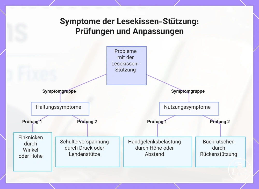Symptome der Lesekissen-Stützung: Prüfungen und Anpassungen