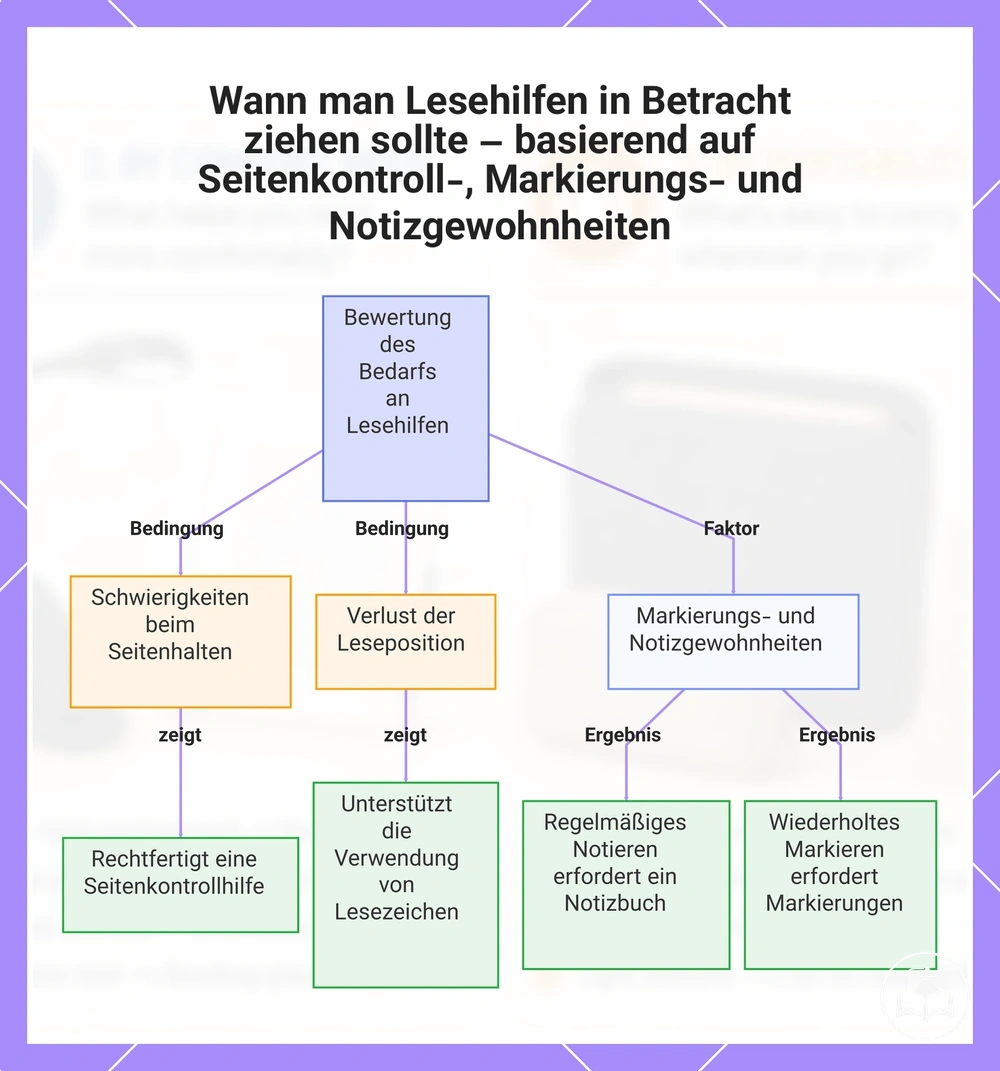 Wann man Lesehilfen in Betracht ziehen sollte – basierend auf Seitenkontroll-, Markierungs- und Notizgewohnheiten