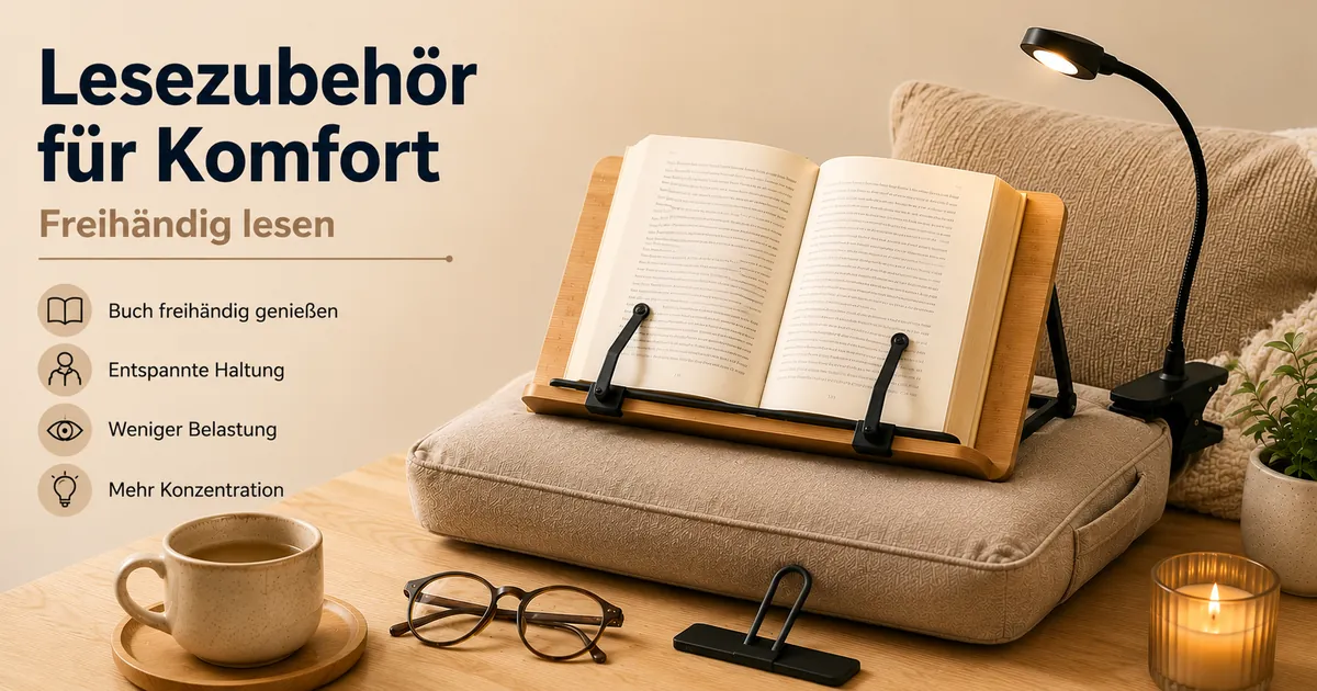 Komfortorientiertes Lesezubehör mit Stützen zum Lesen, ohne das Buch festhalten zu müssen