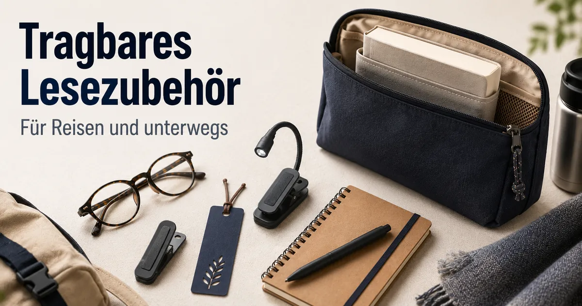 Tragbares Lesezubehör für Reisen und das Lesen unterwegs mit kompakten Hilfsmitteln