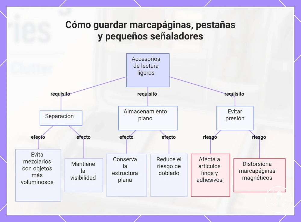 Cómo guardar marcapáginas, pestañas y pequeños señaladores
