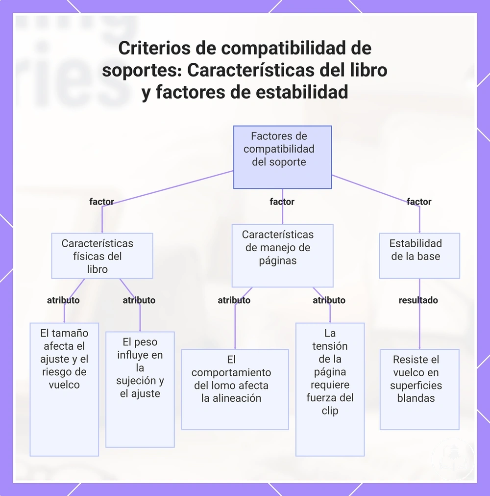 Criterios de compatibilidad de soportes: Características del libro y factores de estabilidad
