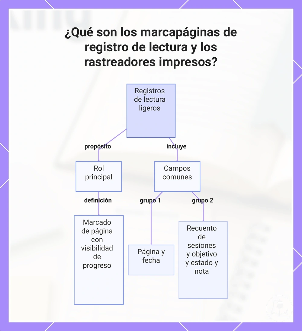 ¿Qué son los marcapáginas de registro de lectura y los rastreadores impresos?