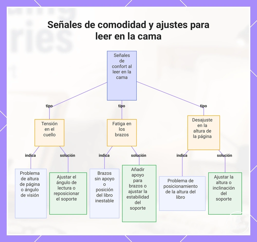 Señales de comodidad y ajustes para leer en la cama