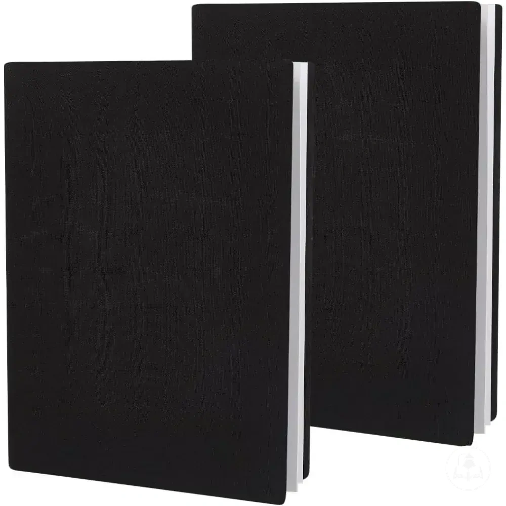 Deux couvre-livres noirs élastiques en tissu pour carnets ou livres