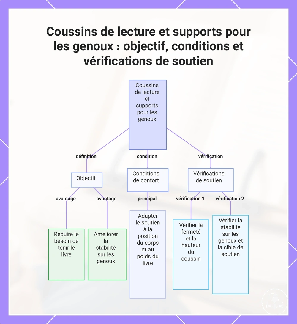 Coussins de lecture et supports pour les genoux : objectif, conditions et vérifications de soutien