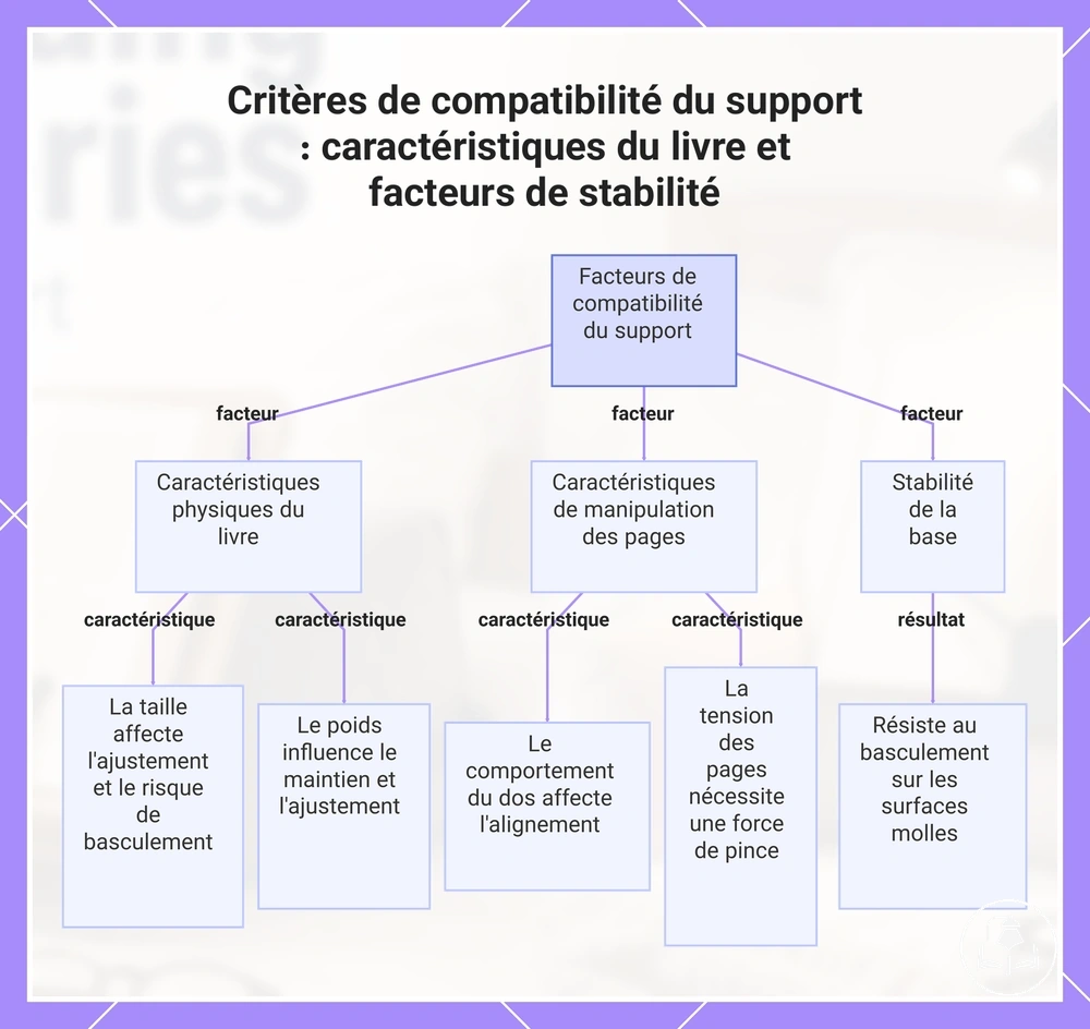 Critères de compatibilité du support : caractéristiques du livre et facteurs de stabilité