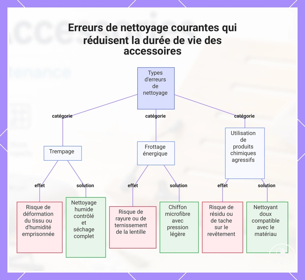 Erreurs de nettoyage courantes qui réduisent la durée de vie des accessoires