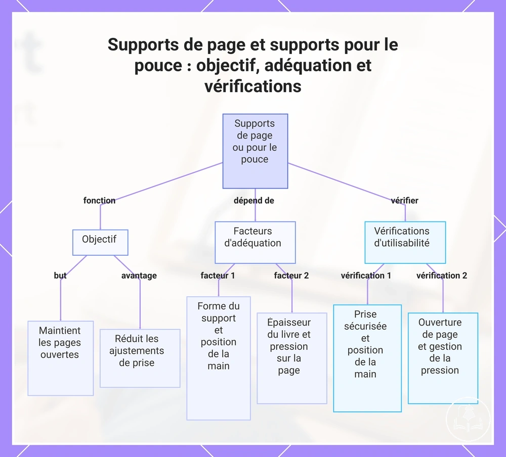 Supports de page et supports pour le pouce : objectif, adéquation et vérifications
