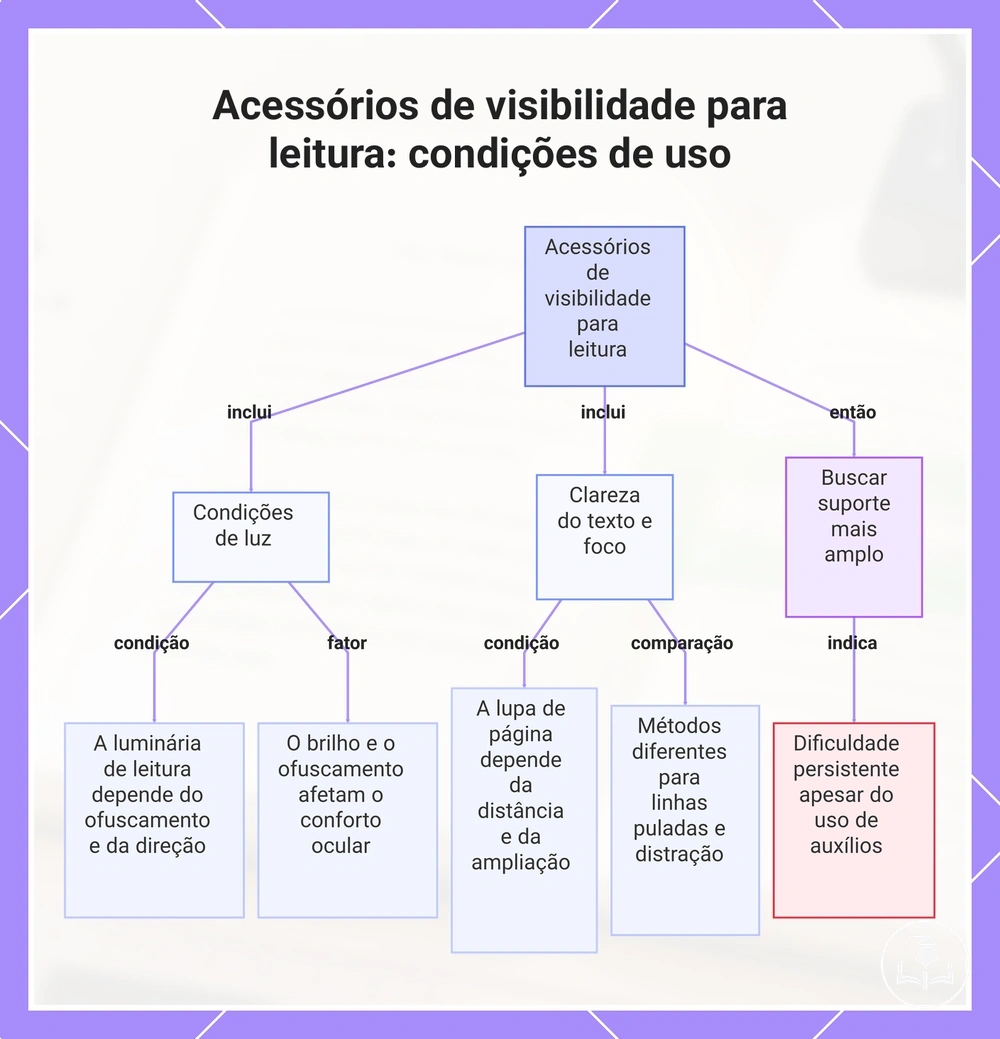 Acessórios de visibilidade para leitura: condições de uso