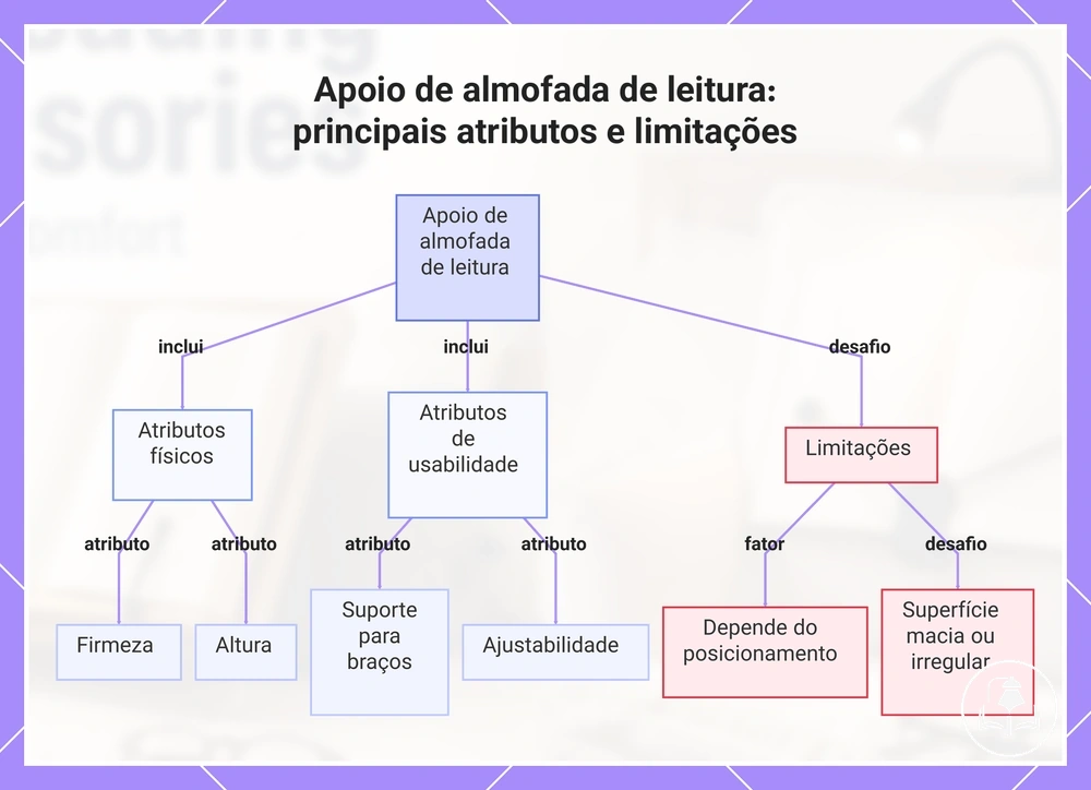 Apoio de almofada de leitura: principais atributos e limitações