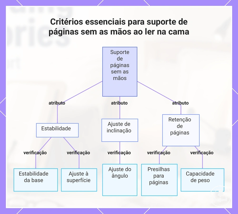 Critérios essenciais para suporte de páginas sem as mãos ao ler na cama