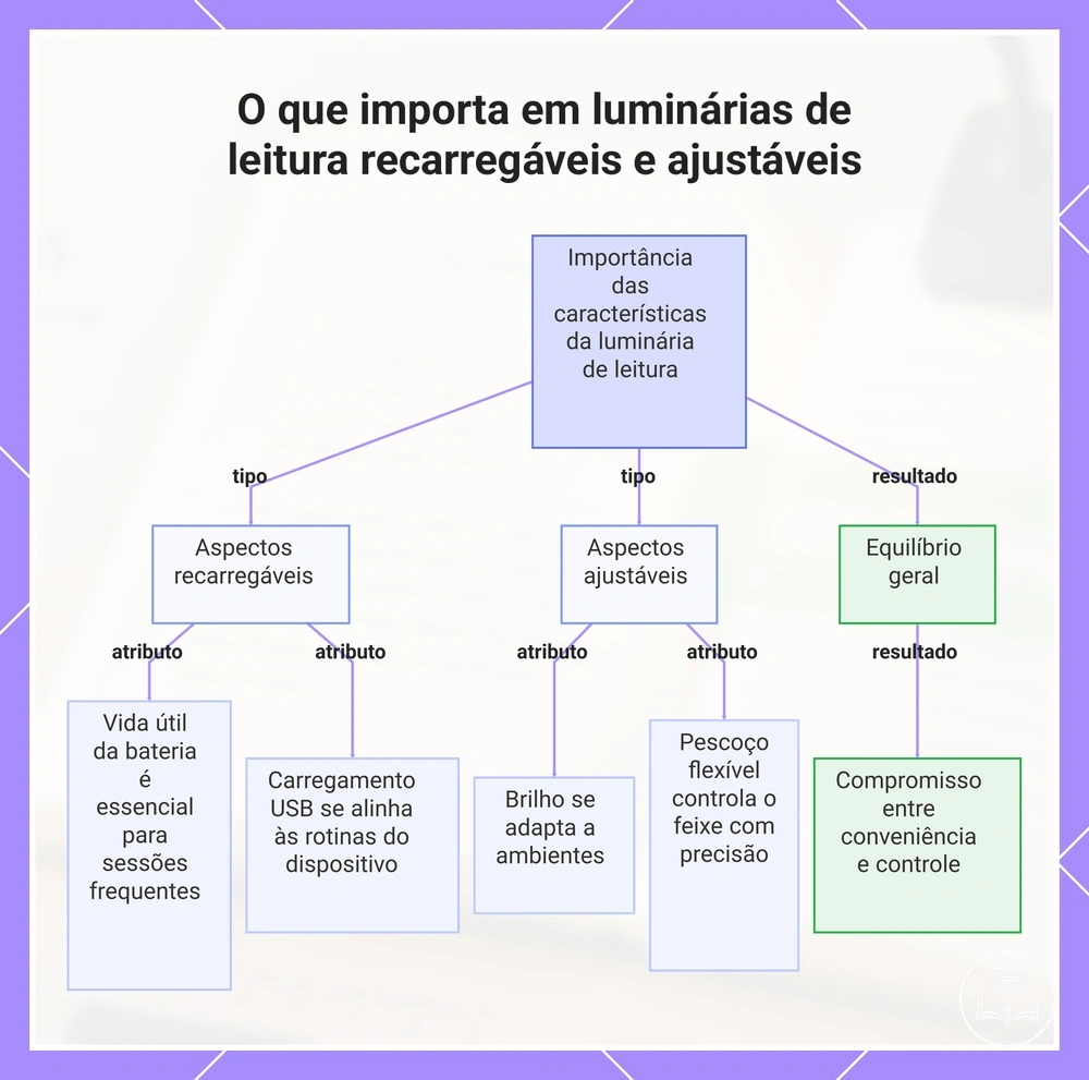 O que importa em luminárias de leitura recarregáveis e ajustáveis