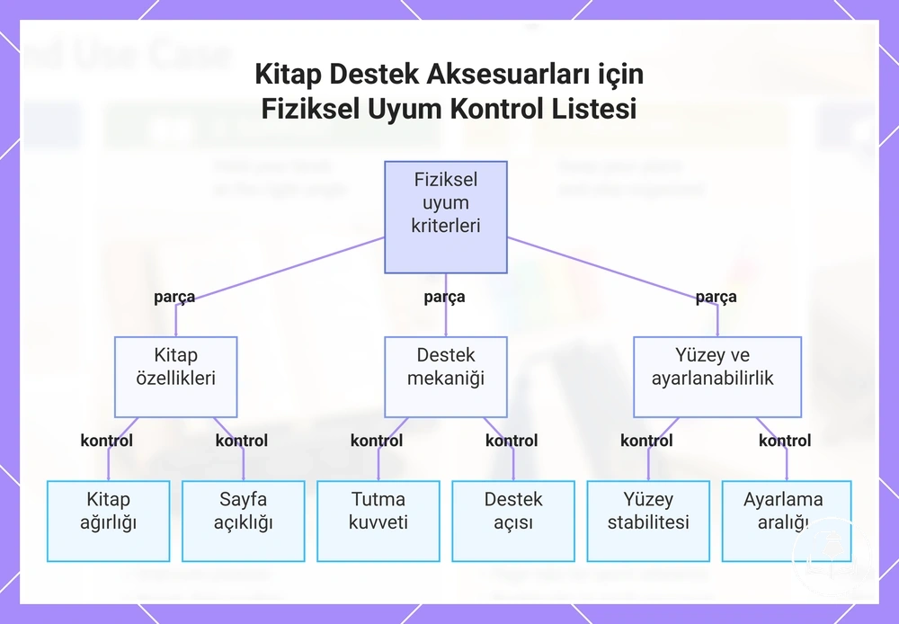 Kitap Destek Aksesuarları için Fiziksel Uyum Kontrol Listesi